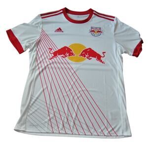 Red Bull New York Large Red & White Adidas Jersey